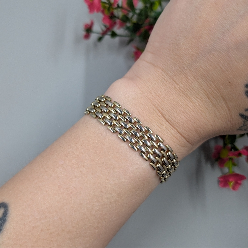 Vintage Gold Plated Panther Link Bracelet